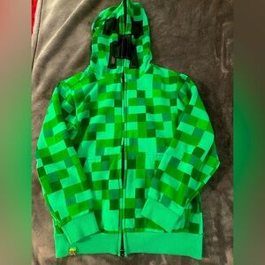 Boys Minecraft zip up hoodie with face mask size S